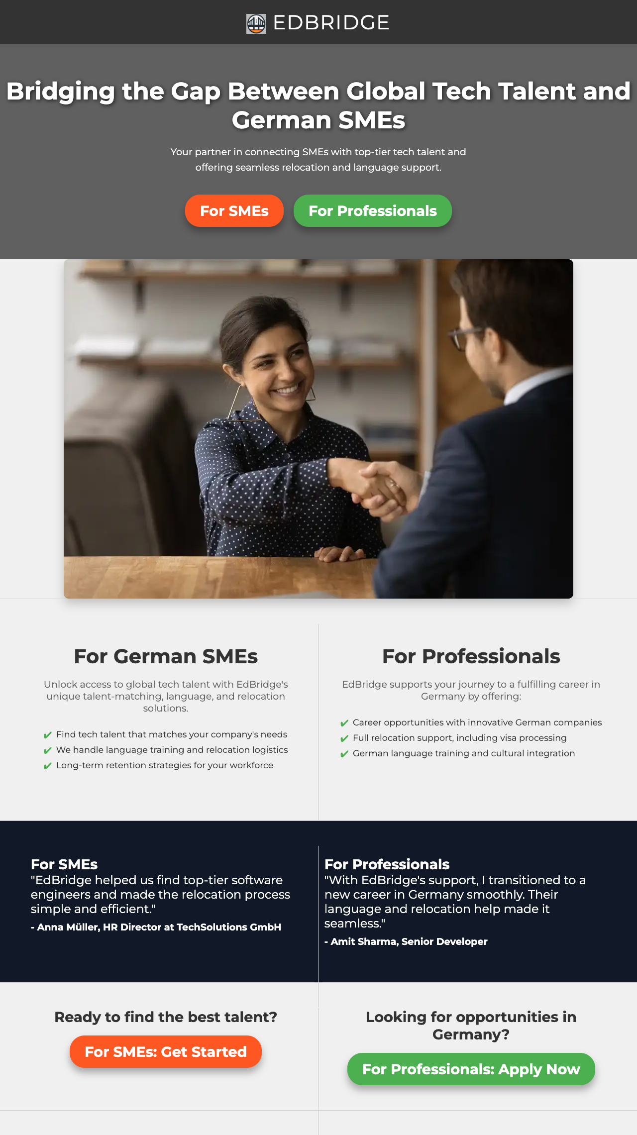 EdBridge: Unlock Global Tech Careers in Germany | Christopher Hildebrants's webpage